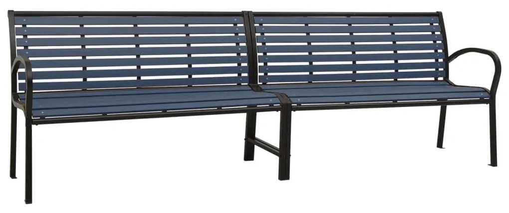 317127 vidaXL Bancă dublă de grădină, negru, 251 cm, oțel și WPC