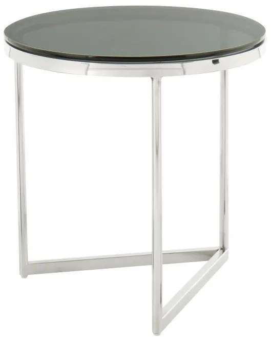 Masuta de cafea rotunda din sticla Wynona 40x40x42 cm negru/argintiu