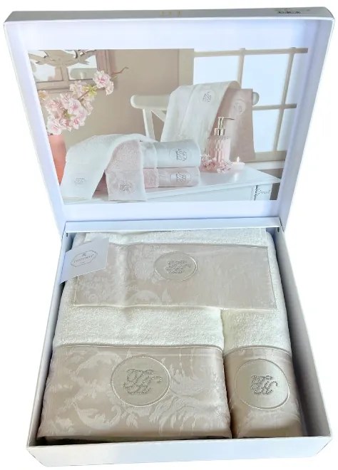 Set cadou de prosoape și prosop de corp GRANT, 3 buc Alb / White Set (prosop mic 30x50cm, prosop 50x100cm, prosop de corp 75x150cm)