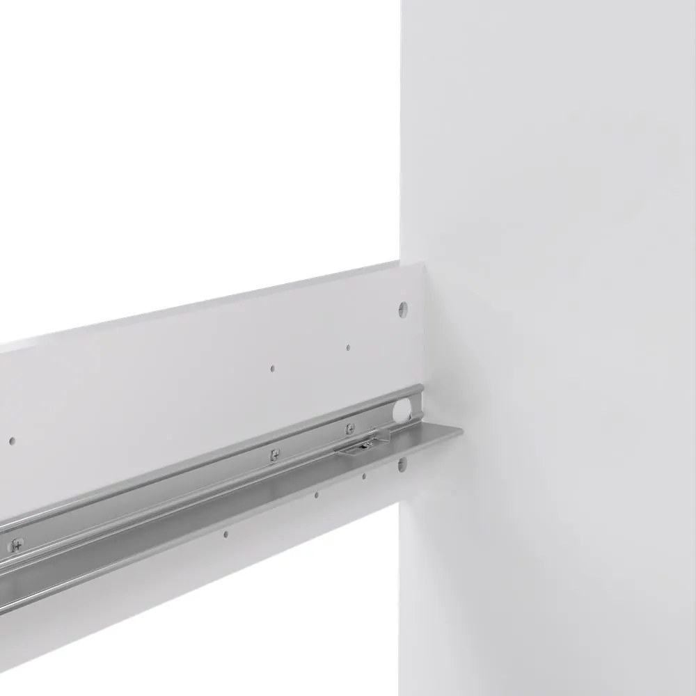 Pat matrimonial alb din placă aglomerată de lemn fără somieră 140x200 cm Naia – Tvilum