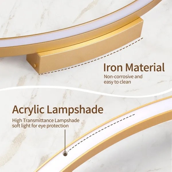 Brilagi - Corp de iluminat LED dimabil PORTOFINO LED/60W/230V diam. 80 cm auriu + telecomandă