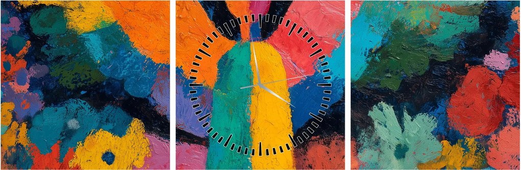 Tablou - Înger abstract cu flori (cu ceas) (90x30 cm)