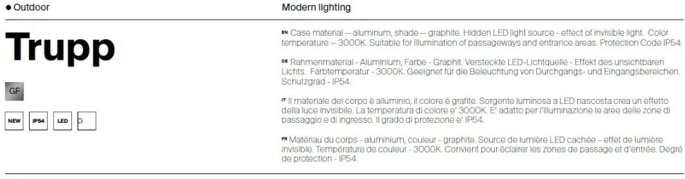 Aplica LED ambientala pentru exterior IP54 Trupp