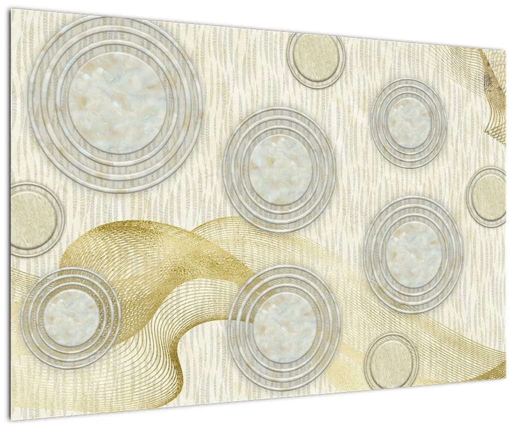 Tablou - Abstract, cercuri de marmură (90x60 cm)