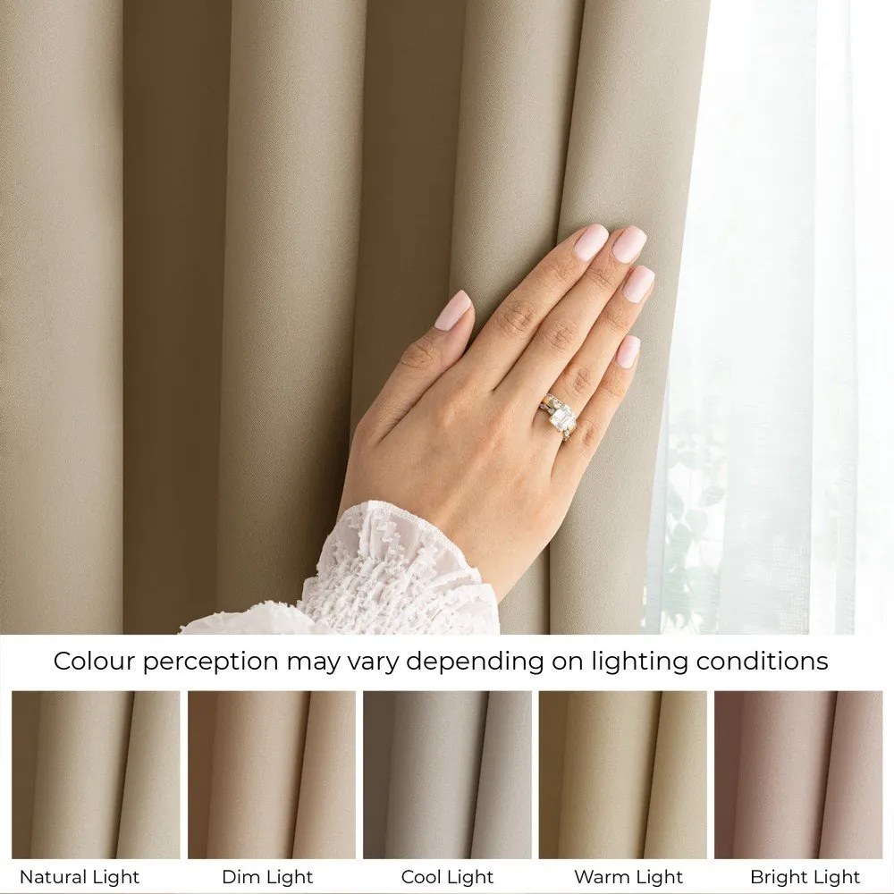 Draperie bej dimout (semi-opacă) 140x250 cm Carli Tie – Restilo