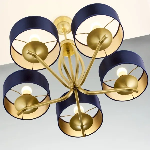 Jupiter 2114 - Candelabru pe tijă KASZMIR 5xE27/15W/230V albastru/auriu