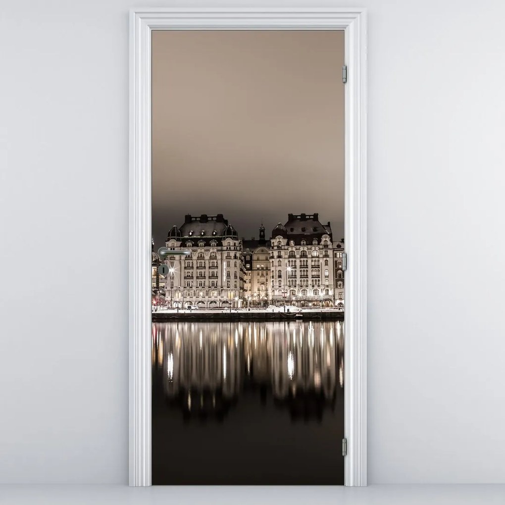 Fototapet pentru ușă - Orașul în amurg (95x205cm)