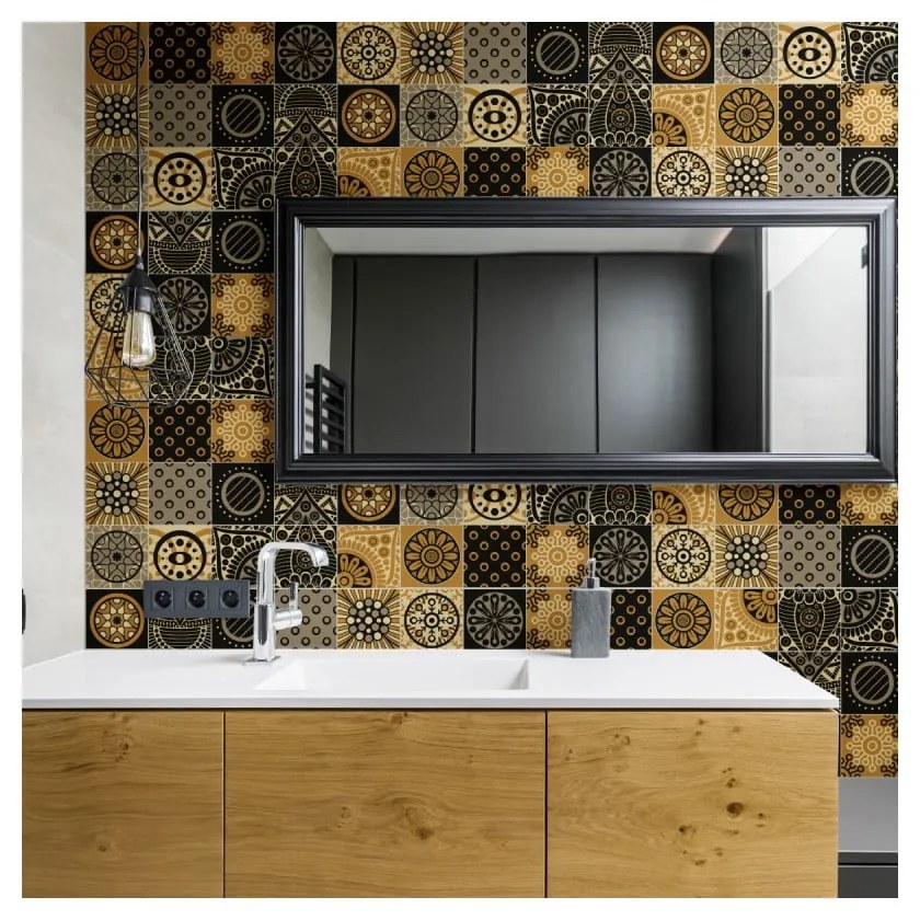 Set 15 autocolante de perete Ambiance Azulejos Tiles San Juan, 10 x 10 cm