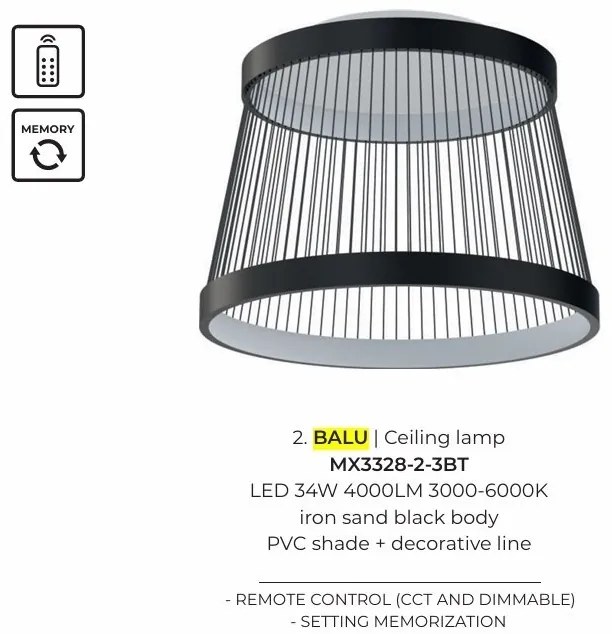 Lustra moderna aplicata LED cu telecomanda BALU