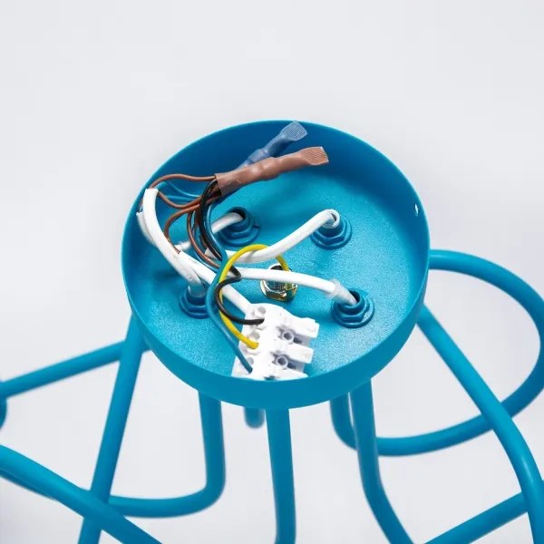 Lustră aplicată pentru copii OXFORD 5xE27/15W/230V albastru