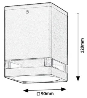 Spot de exterior ZOMBOR 1xGU10/35W/230V pătrat IP54 Rabalux 7818