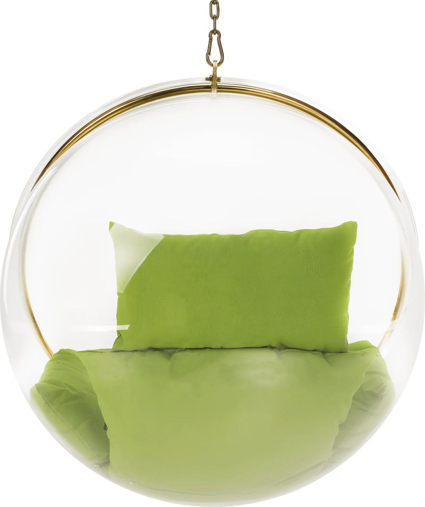 Scaun suspendat, transparent/ auriu/ verde, BUBBLE NEW TIP 1