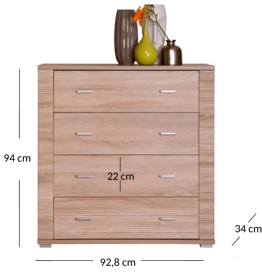 Comodă Gwenn 4S (Stejar sonoma). 1052928