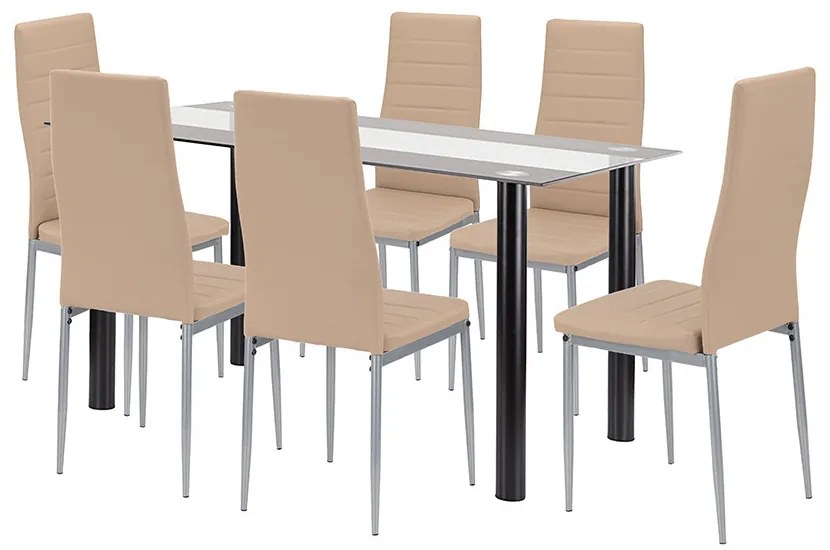 Denton 6+1 set de luat masa bej-gri