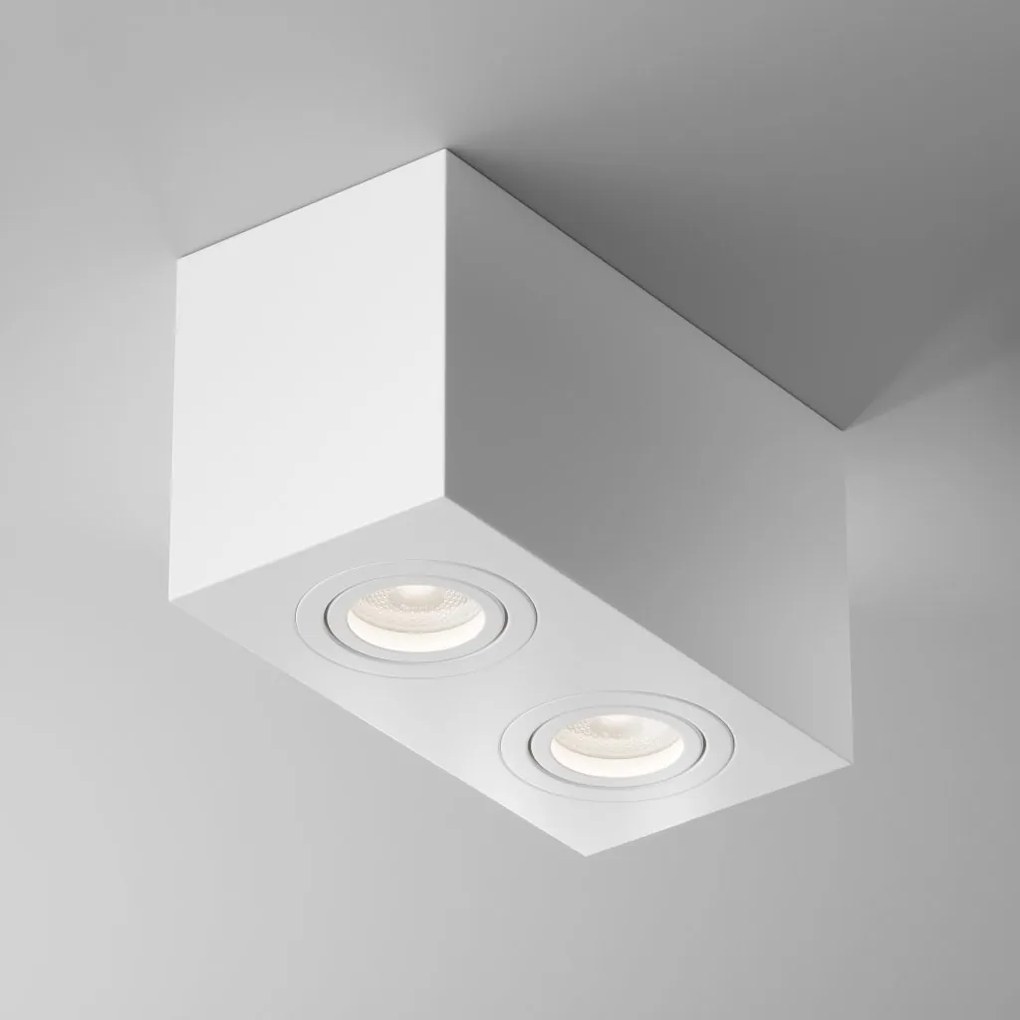 Corp aplicat cu 2 spoturi directionabile design tehnic Atom alb