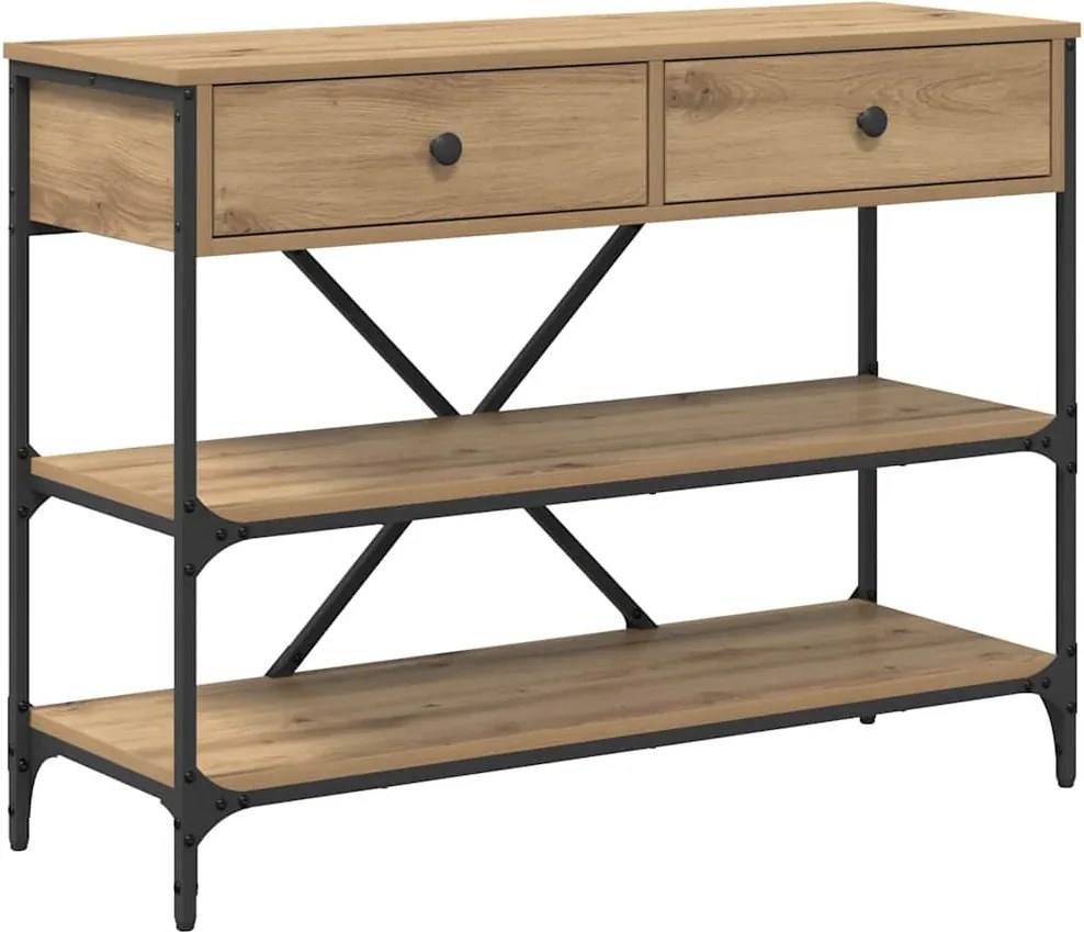 vidaXL Masă de consolă cu sertar cu raft Maro 100 x 34,5 x 75 cm lemn