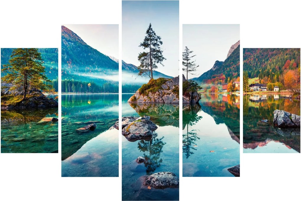 Tablou - Lacul Hintersee, Alpii Bavarezi, Austria (150x105 cm)