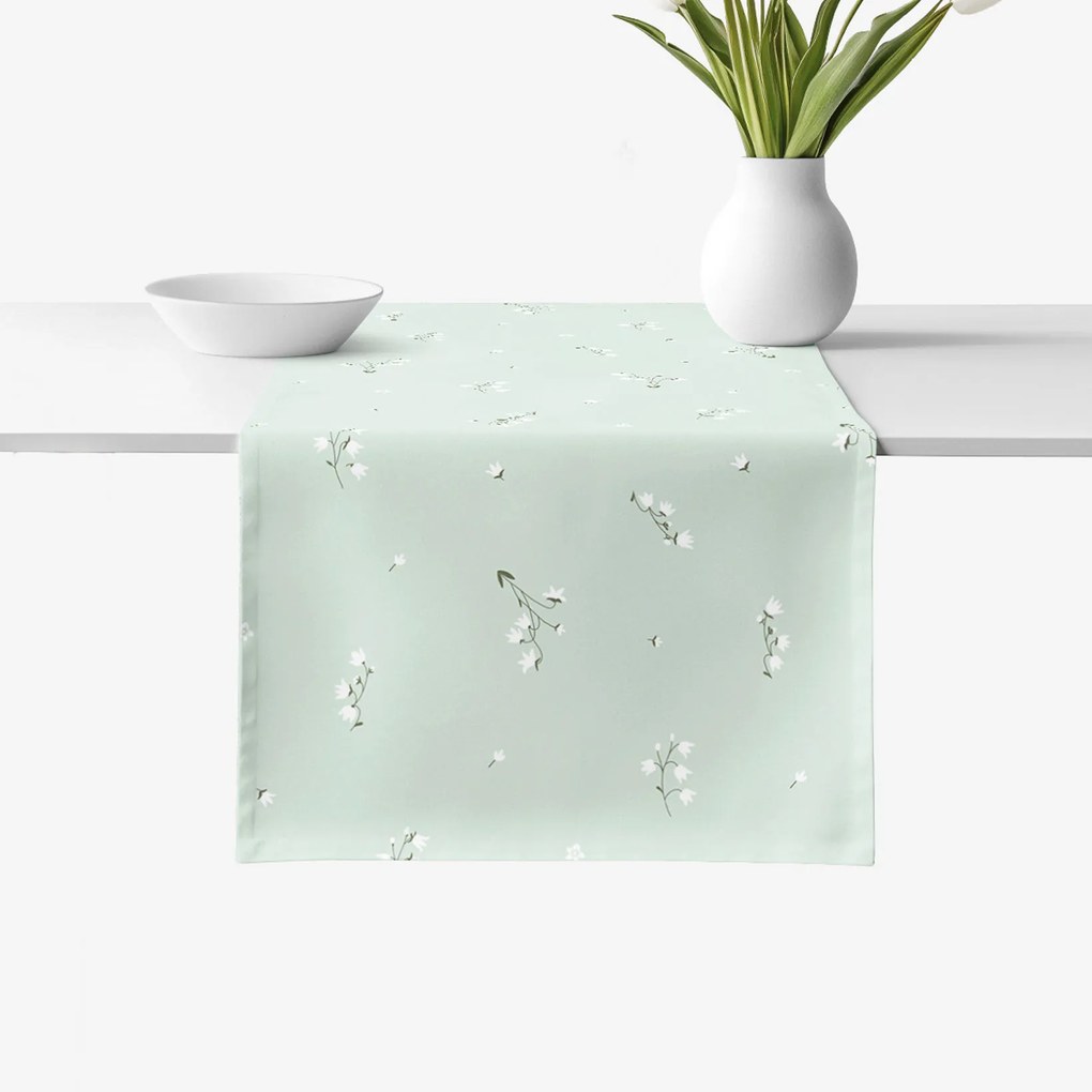 Goldea napron de masă 100% bumbac - crini de vale 50x120 cm