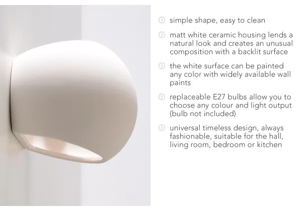 Aplică perete GLOBE 1xE27/60W/230V alb