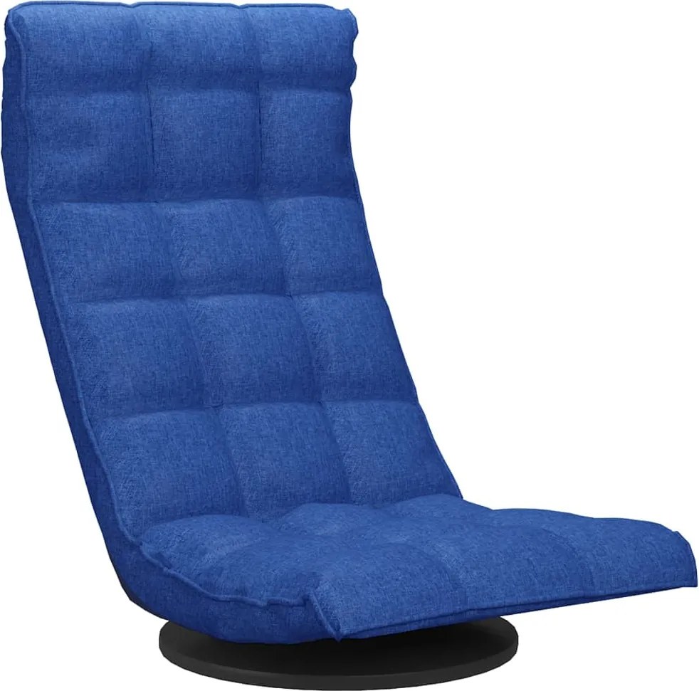 vidaXL Scaun de podea pivotant, albastru, material textil
