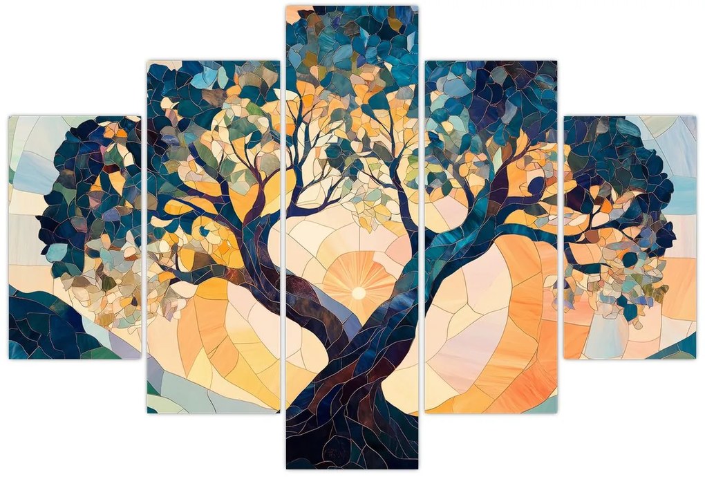 Tablou – Mozaic – soare și arbore II. (150x105 cm)