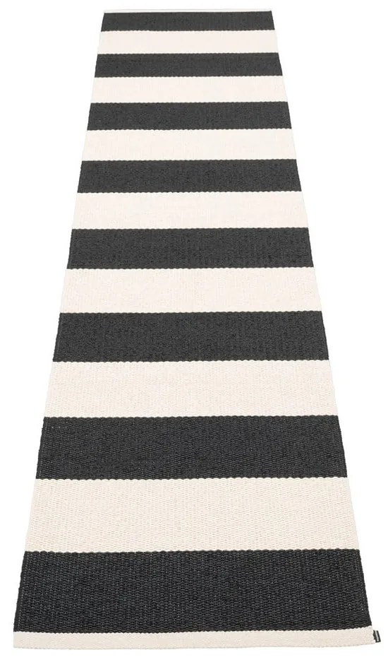 Covor tip traversă pentru interior și exterior alb-negru 70x300 cm Bob Black Vanilla – Pappelina