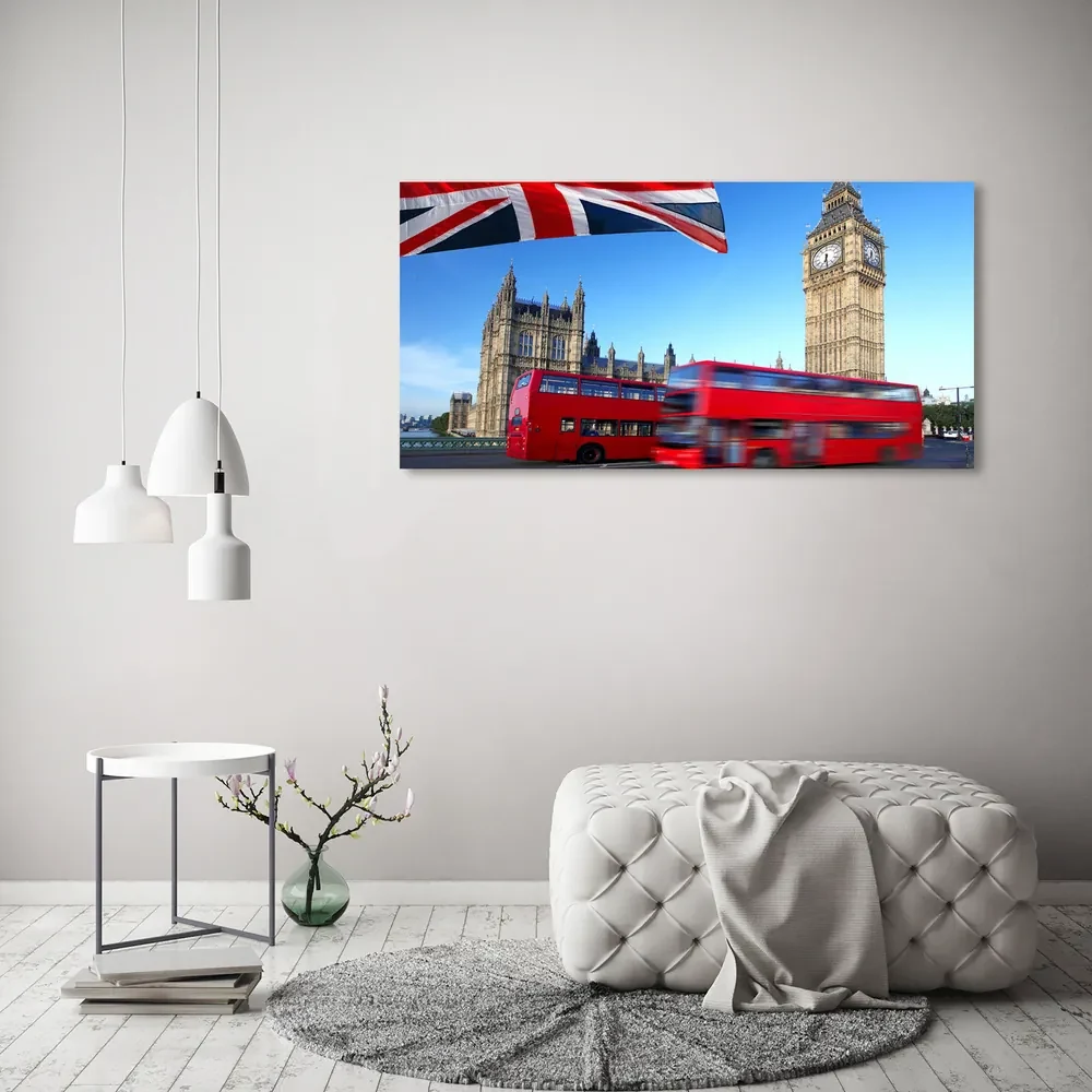 Tablou pe sticlă acrilică Bus din londra