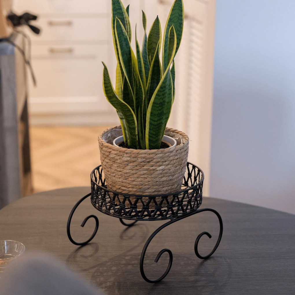 Suport pentru flori, metal, negru, RABIO