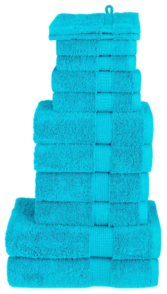 vidaXL Set de prosoape premium SOLUND, 12 piese, turcoaz, 600 g/m²