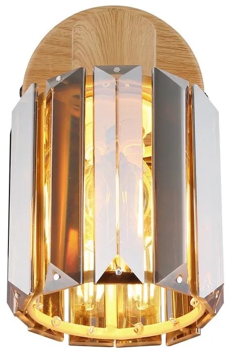 Aplica de perete, Cristal K9 fumuriu, Run 80040146 GL