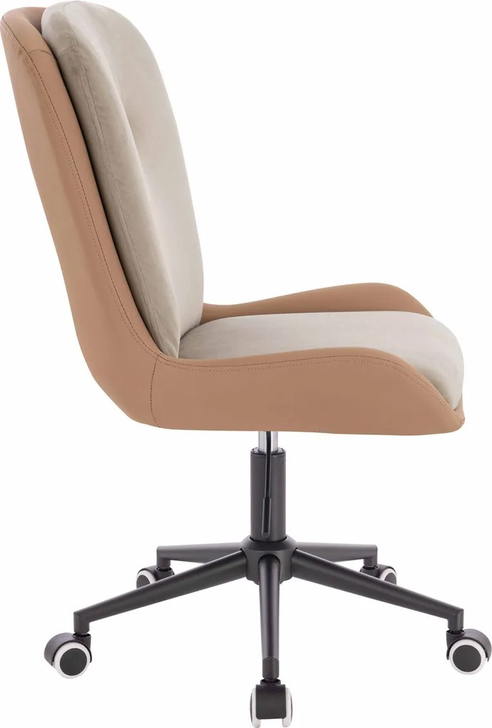 HR690K Scaun Velvet&amp;soft Piele Pu Latte/Carmel Bază Neagră