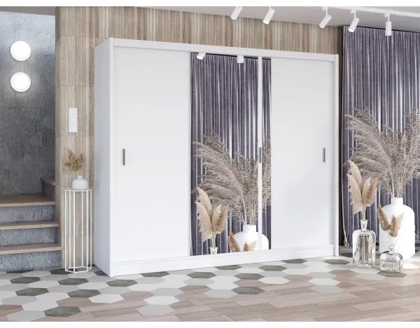 Dulap cu oglindă SABRINA 250x215 cm alb