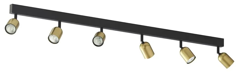 Corp de iluminat cu spoturi LED TOP, 6x GU10/10W/230V, auriu/negru