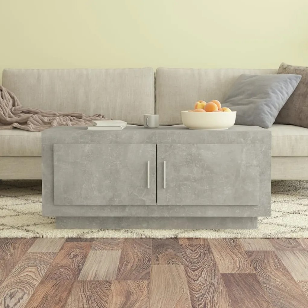 vidaXL Măsuță de cafea, gri beton, 102x50x45 cm, lemn prelucrat