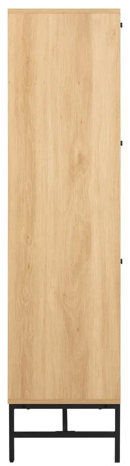 Pantofar în culoare naturală cu deschidere înclinată cu aspect de lemn de stejar 99x140x35 cm Albany – Actona