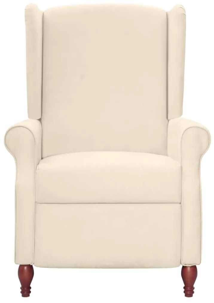 282209 vidaXL Fotoliu rabatabil, crem, material textil