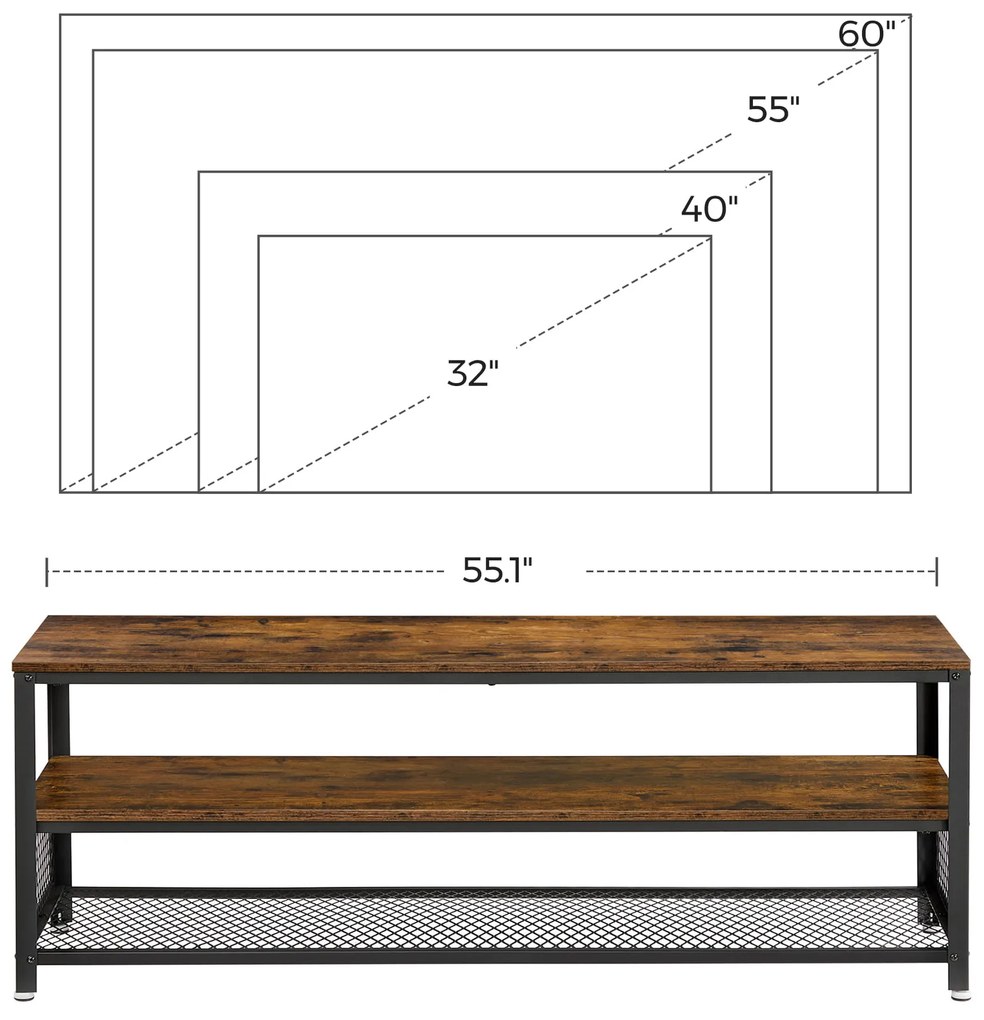 Comoda TV TAYLOR 140x40 cm, maro rustic