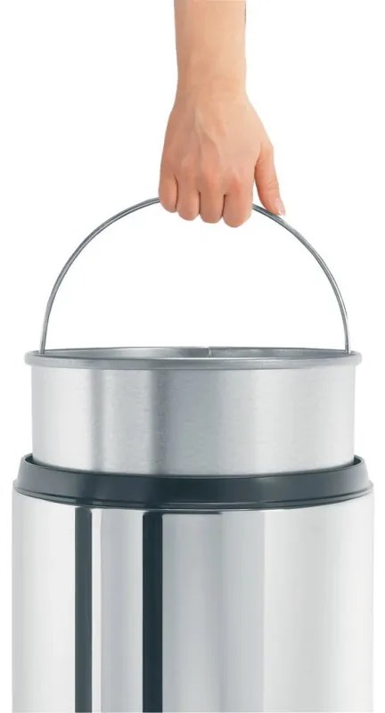 Coș Brabantia Flame Guard 647074, 30 l, Rezistent la foc, Coș interior metalic, Inox, Inox