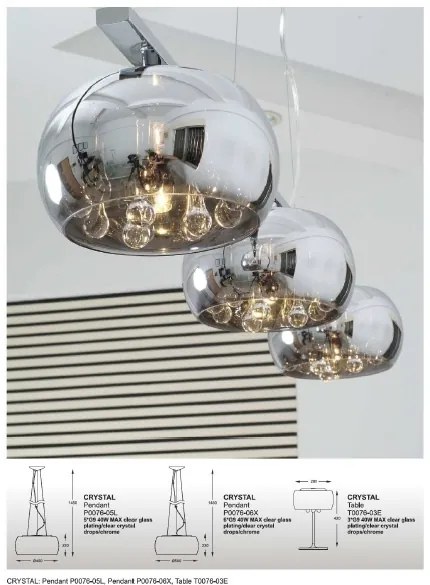 Lustra, Pendul LUX diam.50cm Crystal P0076-06X