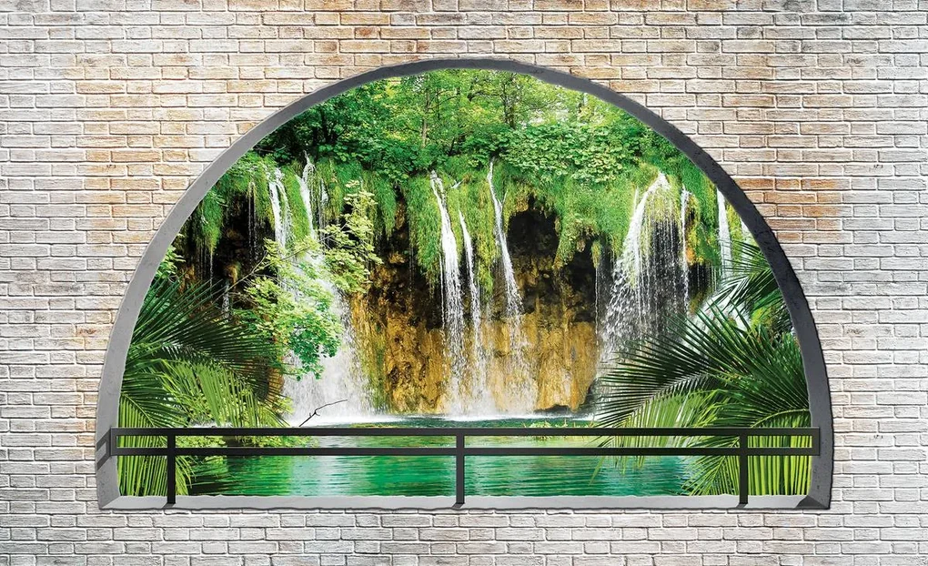 Fototapet - Privire spre cascadă (254x184 cm), în 8 de alte dimensiuni noi