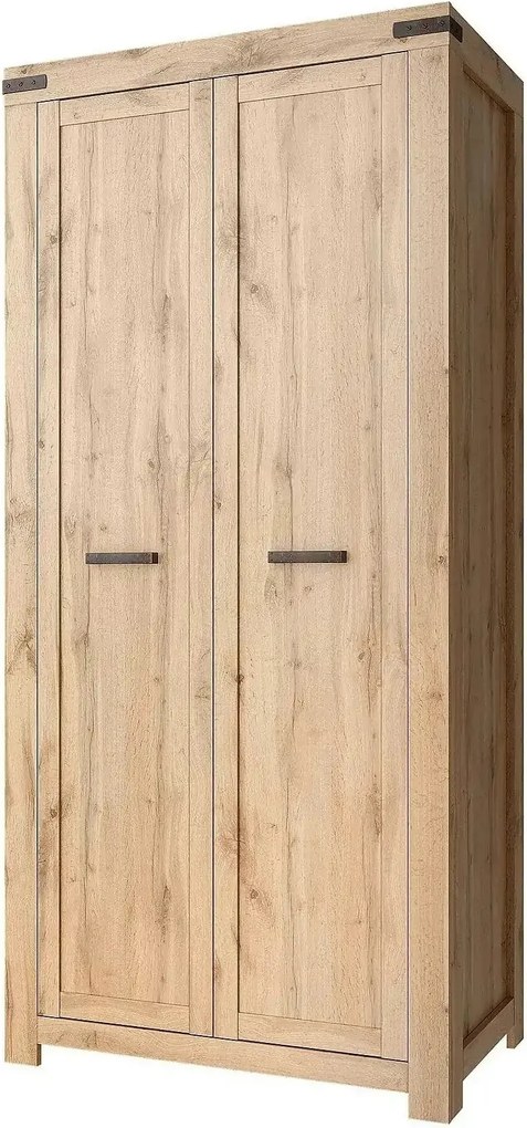 Dulap MORTIZ, stejar wotan, PAL laminat, cu 2 usi, 104x40x220 cm