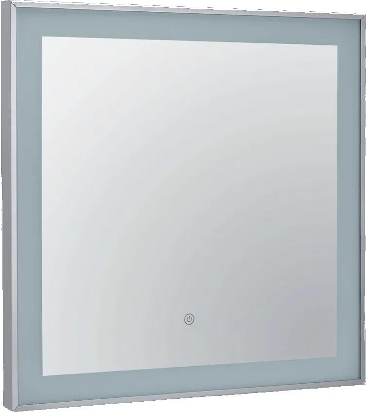 Oglinda Bemeta 60x60x4cm IP44, iluminare LED, senzor touch, crom