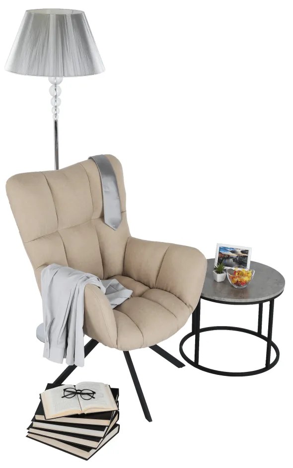 Scaun de design ţesătură bej, KOMODO