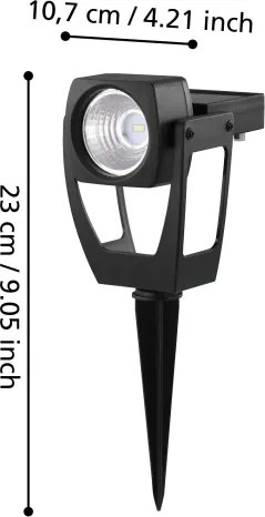 Eglo 48719 - Proiector solar LED, 0,1 W, 3,2 V, 1000 mAh, IP44