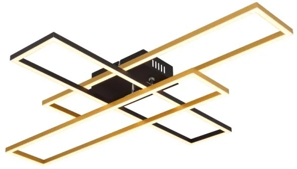 Plafonieră LED Globo 67208-40G DAKARI 40W/230V 3000K 60x80 cm negru/auriu