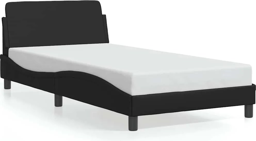 vidaXL Cadru de pat, Dover, negru, 100x203cm, piele ecologică