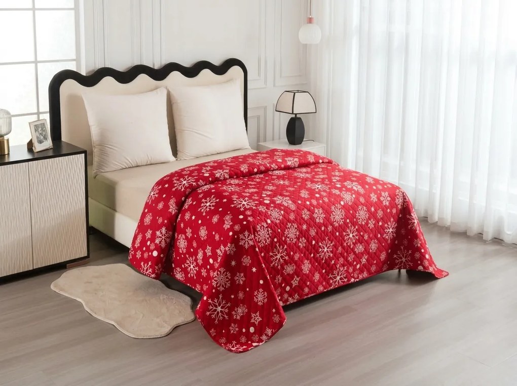 Cuvertura de pat SNOWFALL, rosu Dimensiune: 220 x 240 cm