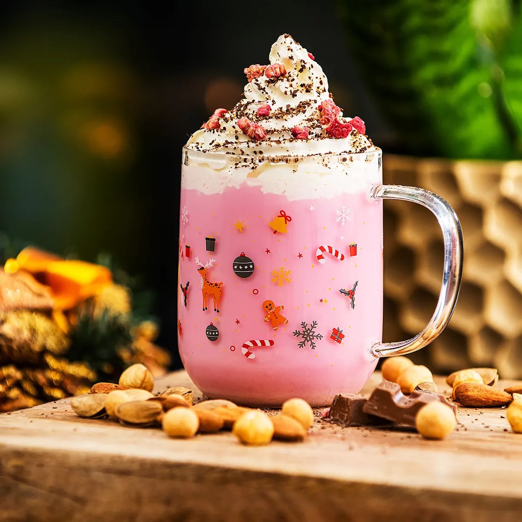 Cană din sticlă 4Home Hot&Cool Christmas 350 ml,2 buc.
