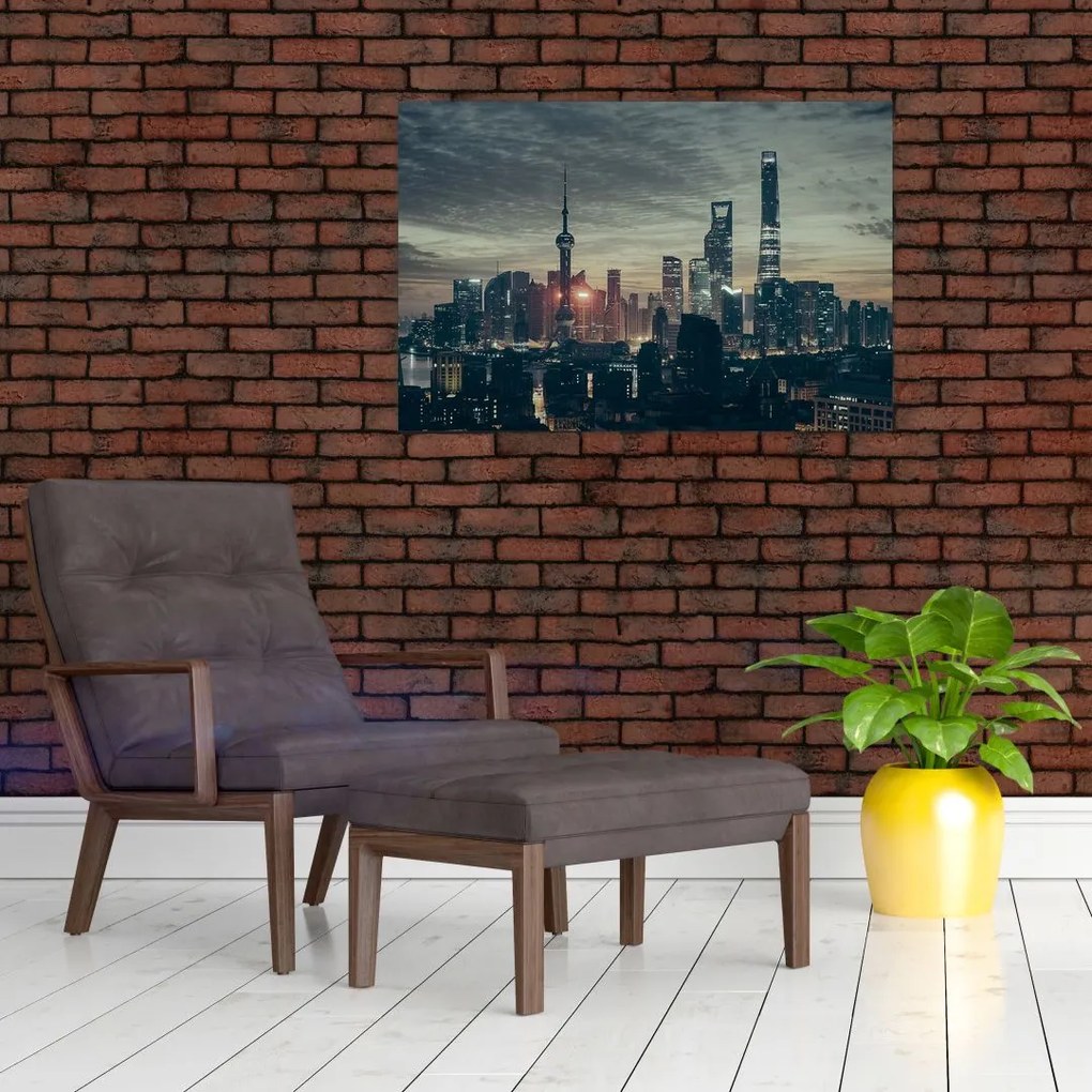 Tablou cu orașul în amurg (90x60 cm)