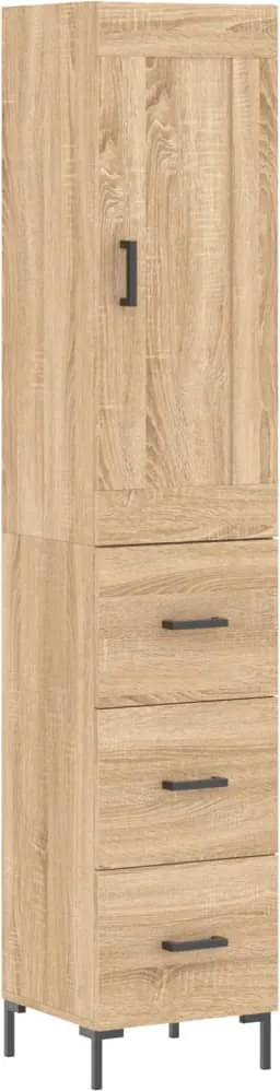 vidaXL Dulap înalt, stejar sonoma, 34,5x34x180 cm, lemn prelucrat